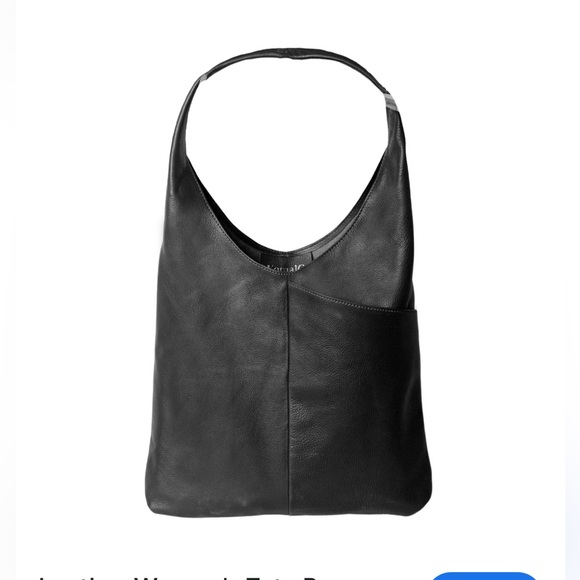 Leather KomalC  Leather Tote Bag -Purse,Shopping, Hobo Shoulder Bag (Black - Picture 1 of 6